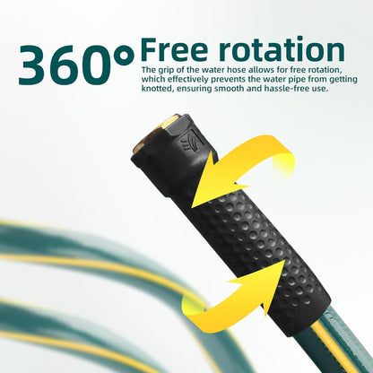 Solution4Patio Lead-in Green Garden Hose 5/8 in. x 25 ft. -Kink Free, No Leaking, Male/Female Fittings -Heavy Duty Durable Flexible Lightweight Water Pipe -Brass Aluminum Ends for Household & Yard