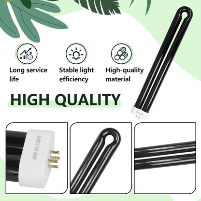 BB-40blk 40W Light Replacement Bulb (1-Pack) | Compatible with Black Flag BZ-40BLK/BZ-40DX/BZ-40MAX & Stinger UVB45 B4045-4 (5500V, 4-Pin Base)