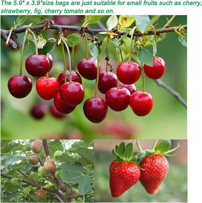 50PCS Fruit Protection Bags,7x5'' Green Netting Bags for Fruit Trees, Garden Fruit Cover Mesh Bags with Drawstring for Plant Fruit Flower and Vegetables
