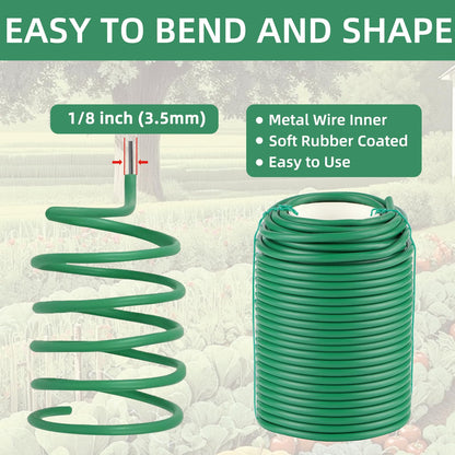 QenFree Garden Wire, 66FT Soft Plants Ties, 3.5mm Flexible Garden Ties for Climbing Plants, Vines