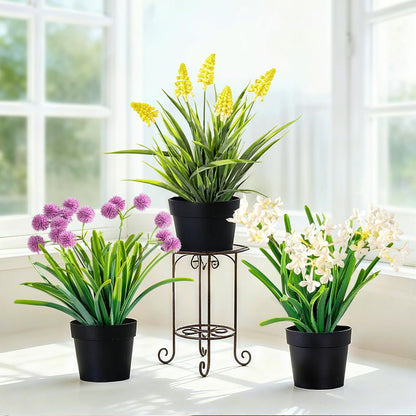 3 Pack Fake Small Plant Artificial Potted Flowers for Home Decor Fake Flower Plant Greenery Mini Faux Plant for Indoor Bedroom Living Room Office Shelf Bathroom Farmhouse Decor (Type 9)