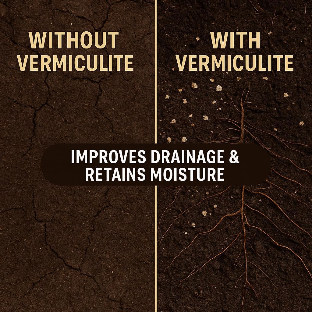 Horticultural Organic Vermiculite for Plants - Medium Grade - Natural Soil Additive for Gardening, Houseplants, Mushrooms, Potted Plants, Hydroponics, Terrariums (4 Quart)
