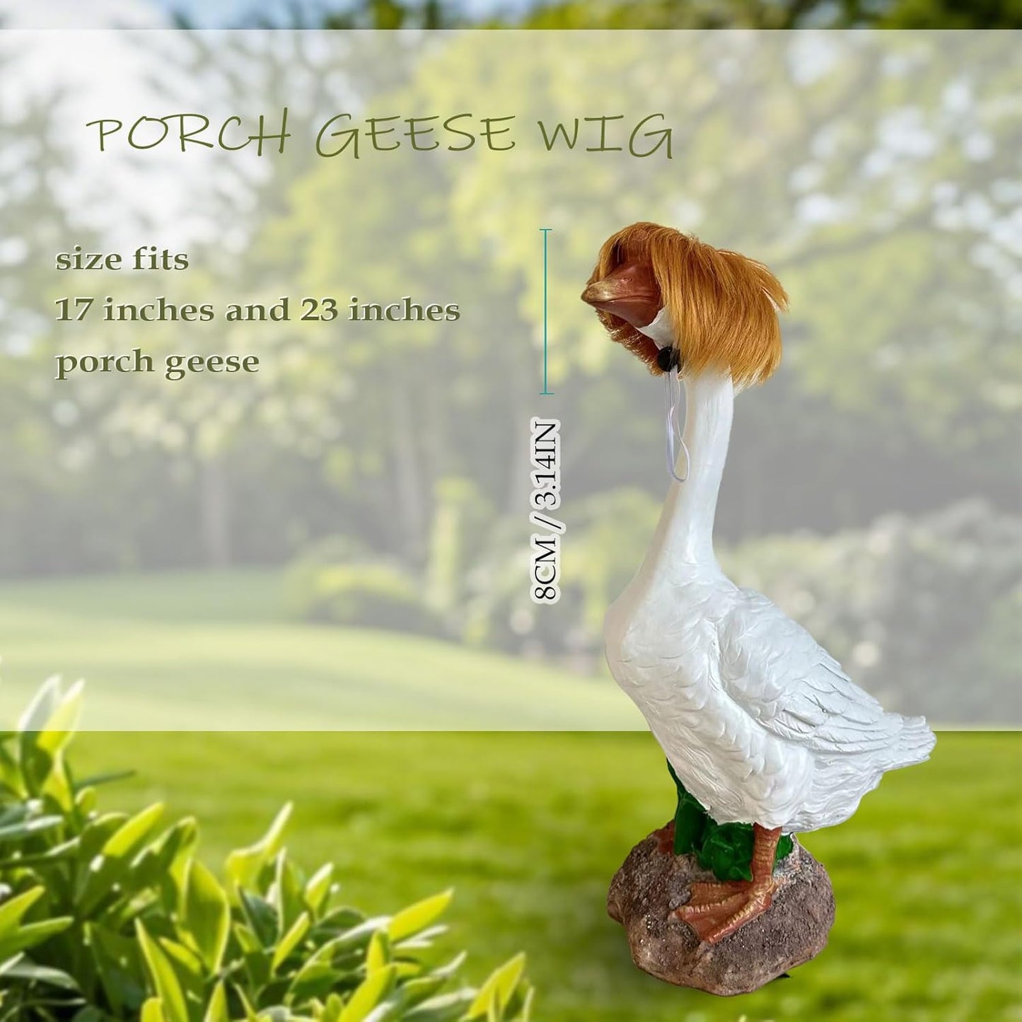 Porch Goose Wigs, Porch Goose Outfits Lawn Goose Statue Accessories for Outdoor Garden Patio Yard Goosey Decor （Style 7）