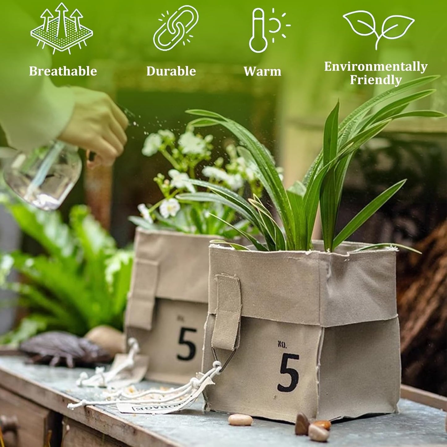 Durable Canvas Plant Pot, Creative Fabric Planter for Succulents, Indoor and Outdoor Flower Pots, Stylish Canvas Planters for Gardening and Home Décor