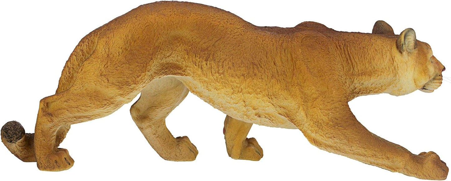 Design Toscano Prowling American Mountain Cougar Indoor/Outdoor Garden Statue, 22 Inches Wide, 5 Inches Deep, 8 Inches High, Handcast Polyresin, Full Color Finish