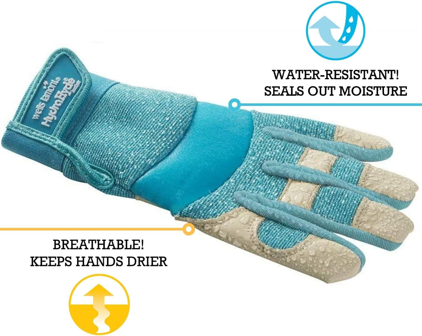 Wells Lamont Women's Hybrid Work/Gardening Gloves | Water-Resistant HydraHyde Leather | Large (3204L)