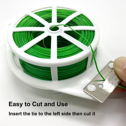 656ft (200m) Twist Ties, Garden Plant Ties with Cutter, Reusable Multifunctional Plant Ties, Fixing Vines Plant Support for Gardening Home Office(Green)