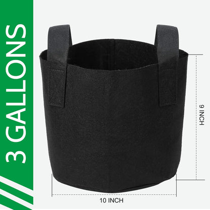 JERIA 24-Pack 3 Gallon Nonwoven Grow Bags, Plant Grow Bags，Heavy Duty Aeration Fabric Pots with Durable Handles, Come with 24 Pcs Plant Labels