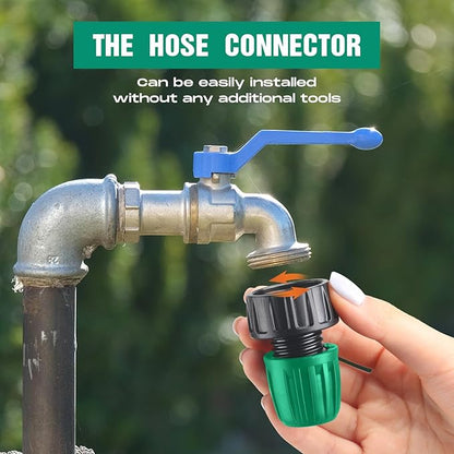 32 Pcs 1/2" Tubing Irrigation Fittings Kit 1/2" ID x 0.6-0.63" OD 16 mm Drip Irrigation Barbed Connectors 4 Switch Valves, 8 Tees, 8 Couplings, 4 Elbows, 4 Ends, 4 Adapters (Blue, Green)