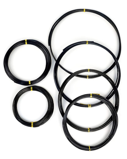 Bonsai Wire, 6 Sizes of 1mm, 1.5mm, 2mm, 2.5mm, 3mm, 4mm Black Aluminum Wire, Total 152 Feet Bonsai Tool Kit, 300 Grams Bonsai Tree Wire for Bonzai Trees Indoor by MoHern