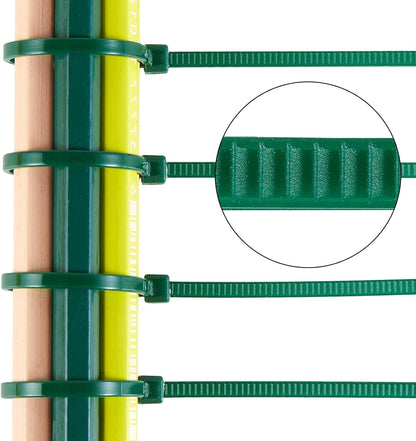 10 inch 3mm Dark Green Nylon Garden Cable Zip Ties Self Locking Cable Ties Twist Ties, Multi-Purpose Cable Tie(100 Pcs)