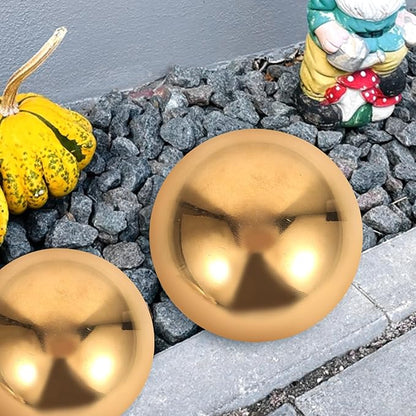 5Pcs Golden Stainless Steel Gazing Spheres Reflective Half Ball Garden Decor for Unique Photography and Outdoor Decoration