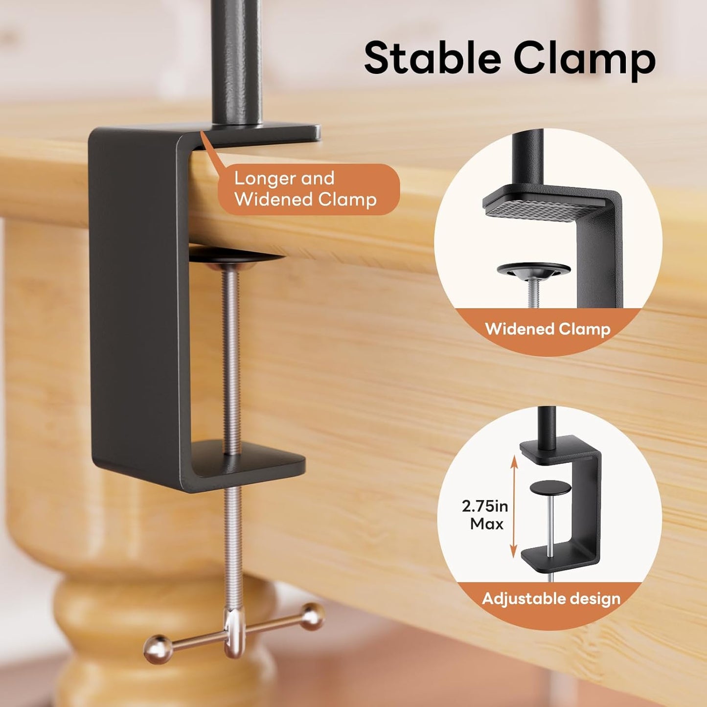 Over The Table Rod Stand with Clamps, Adjustable 32''-79'' Tall 32"-131" Length, Black Table Arch Stand Metal Balloon Frame Hanging Rod for Weddings Birthdays Party Garden Arbors Decoration