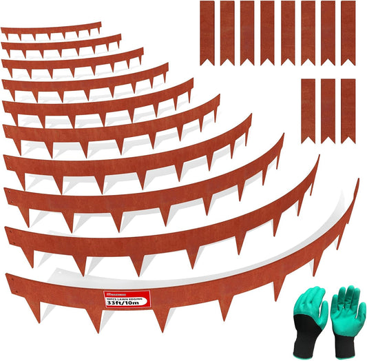 33ft. Cor-Ten Steel Landscape Edging (10-Pack) – 40" Metal Edging for Landscaping with 11 Stakes