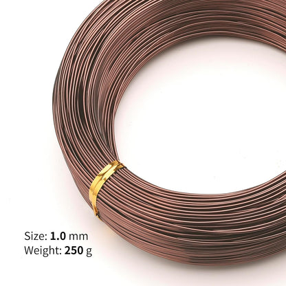 Bronze-1.0mm/18gauge -Anodized Aluminum Bonsai Training Wire 250g Large Roll,Many Size to Choose,KSVZS Bendable Metal Wire for Crafts,Sculpting,Armature and Daily Use,Necessities for Family