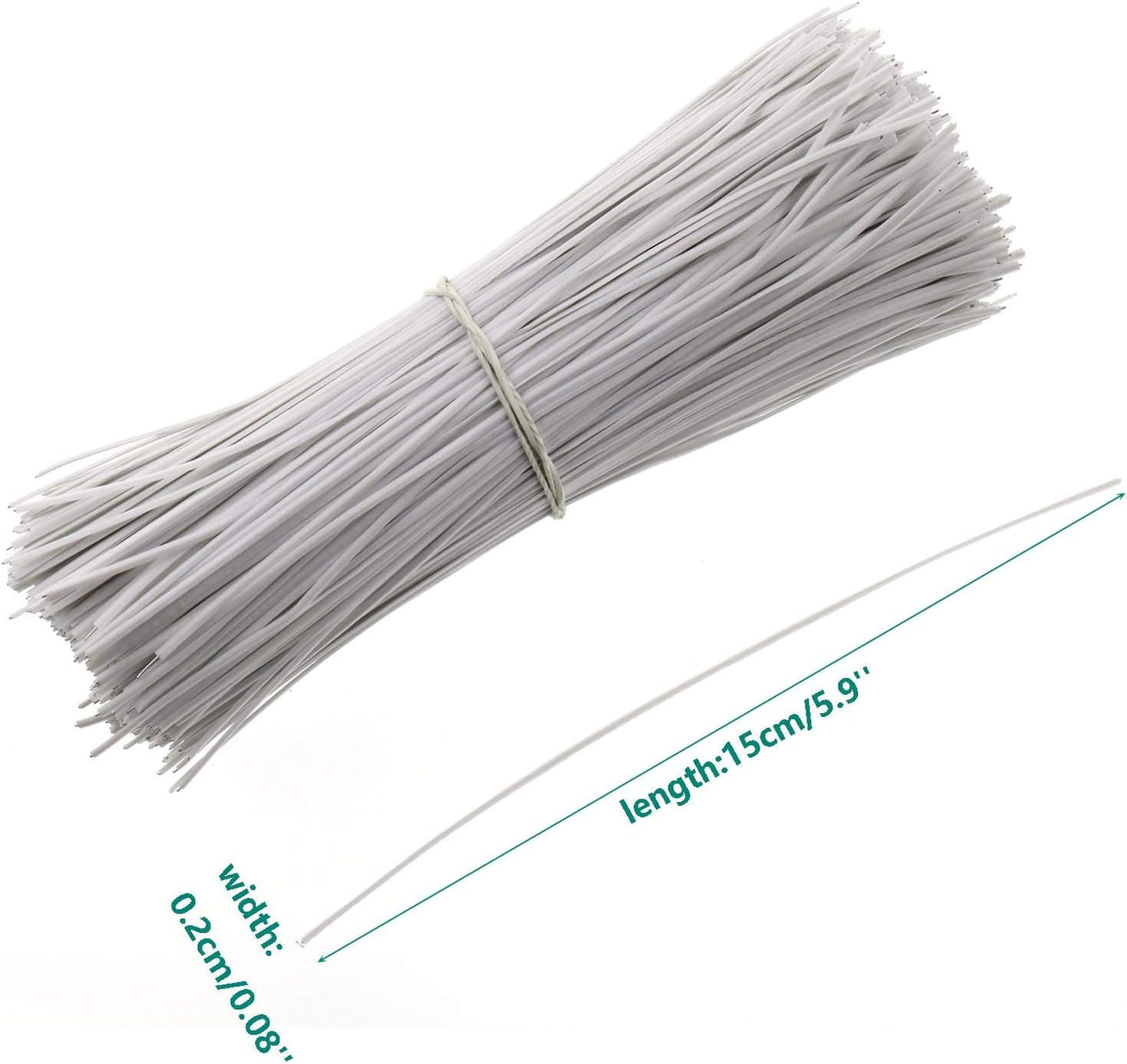 6 Inch Twist Ties,Ulifestar Cable Ties Bag Ties Plastic Coated Twist Ties 1000 Pack (White)