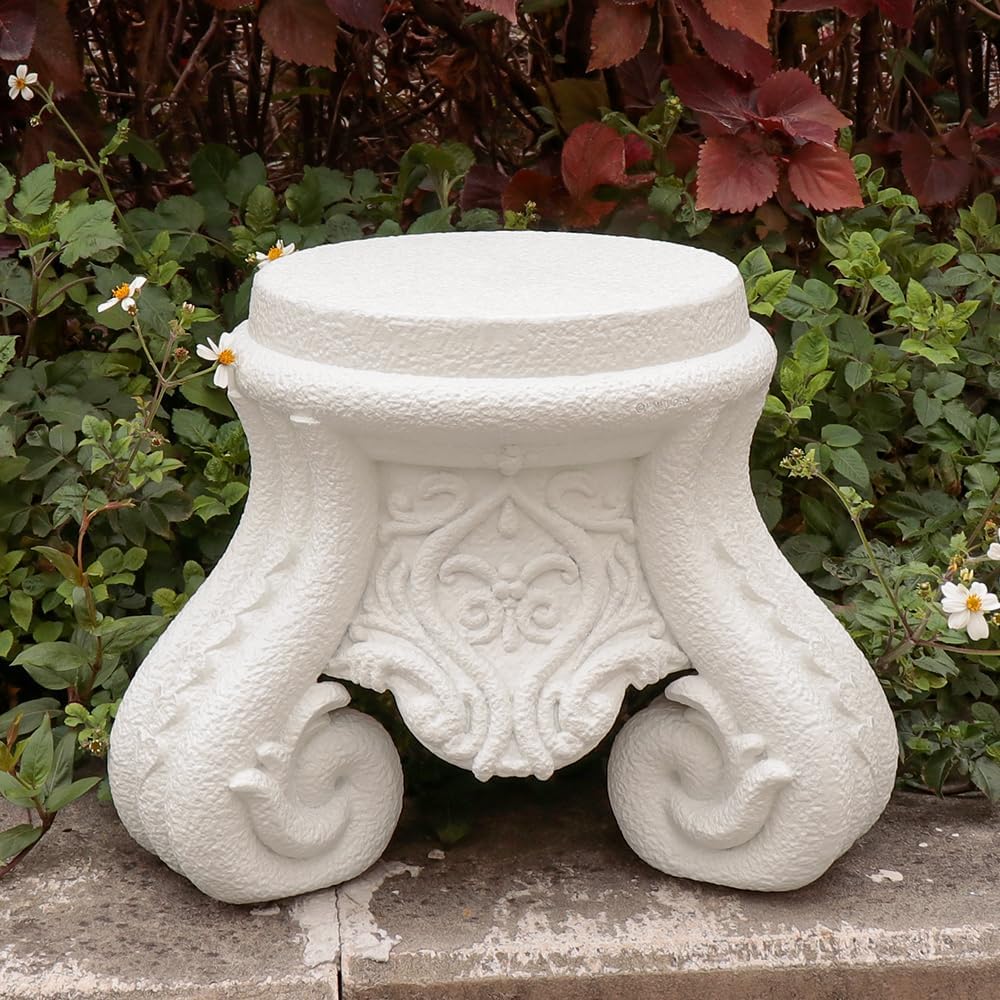Outdoor Pedestal Stand for Garden Decor - ClassicalL Plinth Pedestal Stand for Statues, Decorative Garden Pedestals and Statue Stand,12" Tall