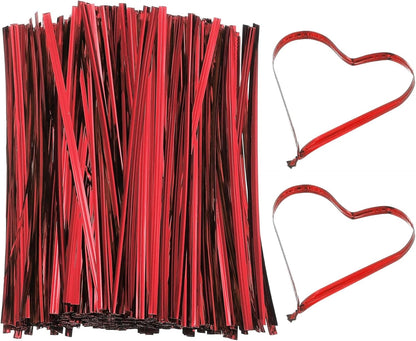 PATIKIL Bag Twist Ties 6 Inch, 800 Pcs Metallic Bread Ties for Treat Plastic Bags Gift Wrapping Candy Coffee Bag Plant Party Cake Favor, Red