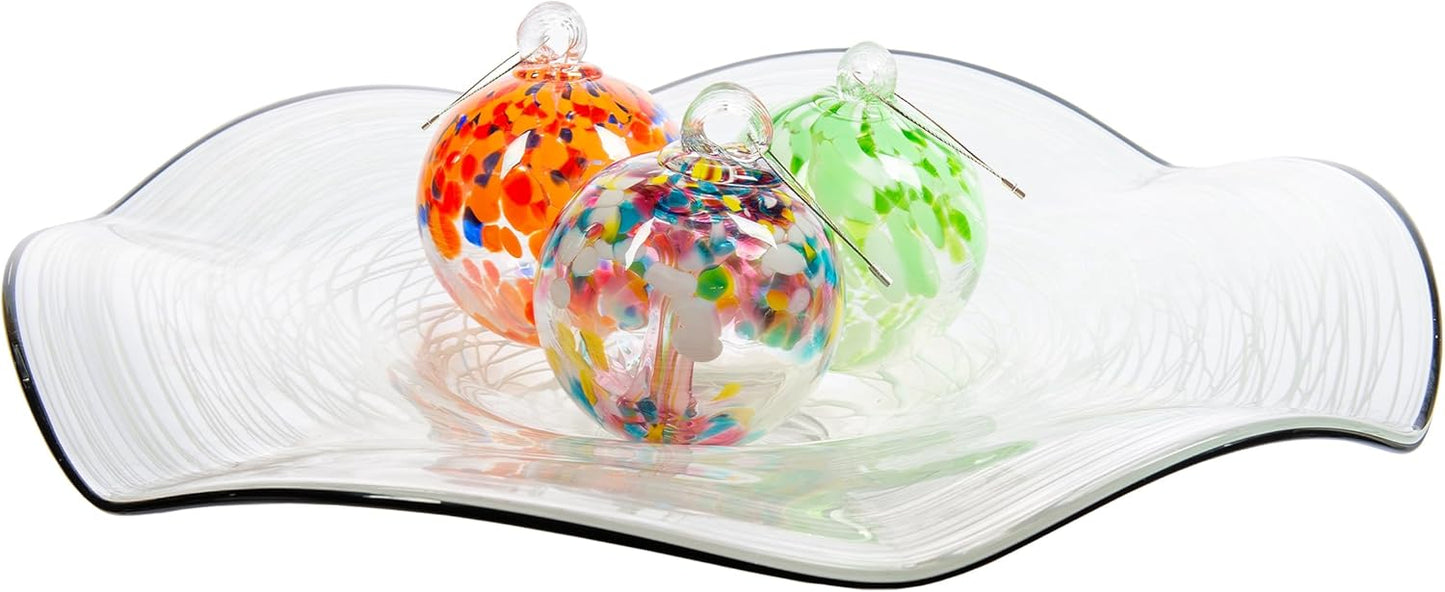 Dale Tiffany Hand Blown Glass, 4" Diameter Spring, Tree of Life Collection, Witch Globe Hanging Garden Indoor/Outdoor Decorative Ornament Gazing Ball