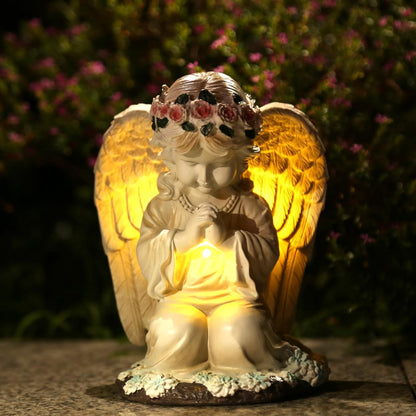 Angel Figurines, Outdoor Angel Statues for Garden, Solar Statues Outdoor Decorations for Patio Patio Lawn Yard Balcony, Garden Mom Gift