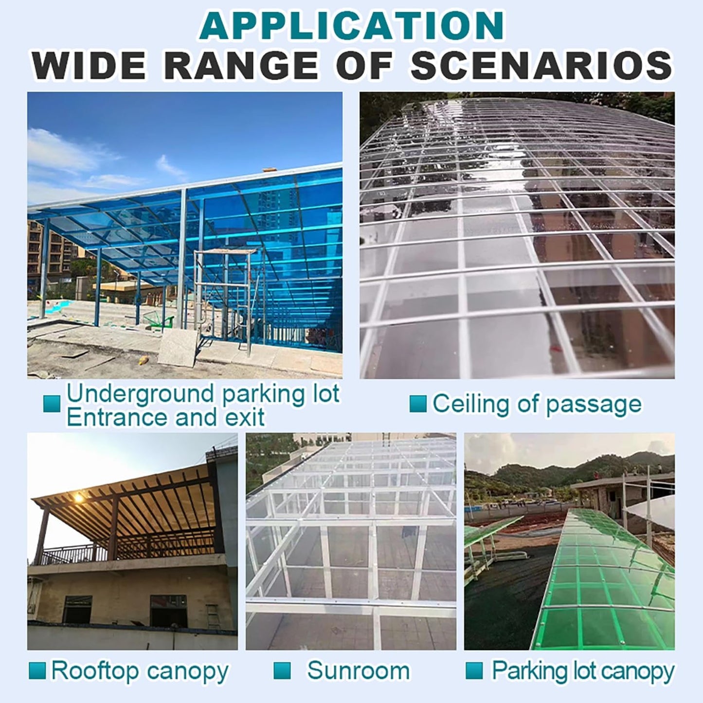 Daylighting Roof Panels Outdoor Sunshade Canopy Panels Greenhouse Panels Not Easy to Deform Easy to Assemble for Outdoor Shed Panels.(Blue,4x26.2ft)