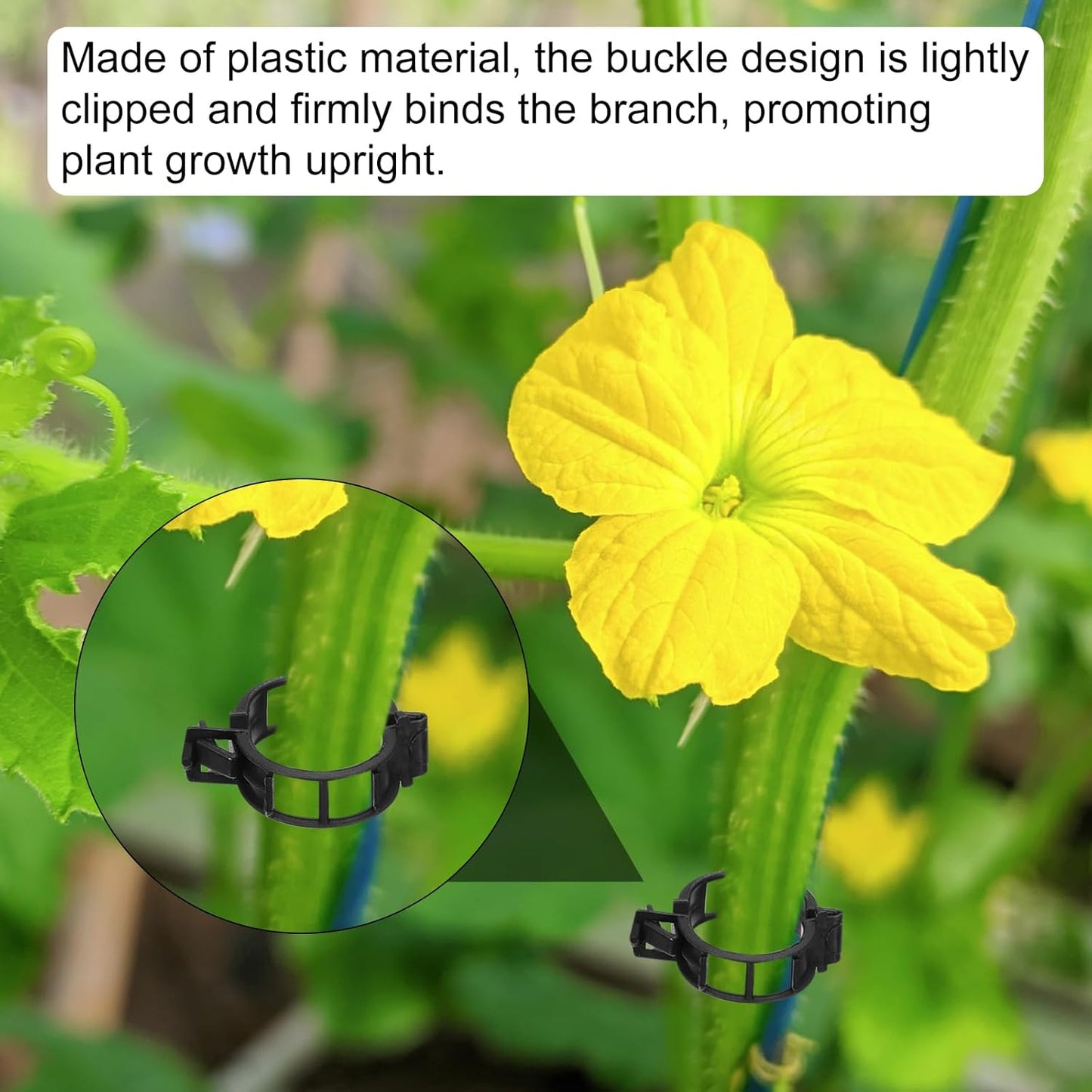 MECCANIXITY 150 Pcs Garden Plant Clips Fixing Clips Black 26mm Adjusting Plant Lever Loop Clips for Supporting Flower Vine Vegetables Climbing Plant Plant Stems