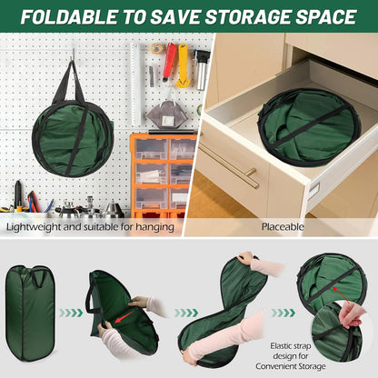 2Pack Reusable Pop-Up Yard Waste Bag Holder, Designed for 30 Gallon Paper Lawn Bags, Multi-Use Dustpan Function and Compact Foldable Design for Effortless Leaf Collection