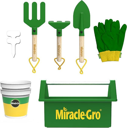 Miracle-GRO Kids Gardening Set 9 Piece Garden Tool Set with Toolbox for Hours of Fun Activities in The Garden. A Great Gift for Boys & Girls. Ages 3+
