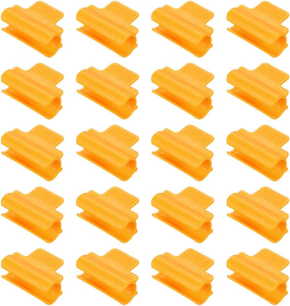 uxcell Greenhouse Clamps for 5/8inch PVC Pipe, 20pcs Greenhouse Film Clamps Shading Net Rod Clip Garden Hoops for Row Cover, Greenhouse Plastic Sheeting(Orange)