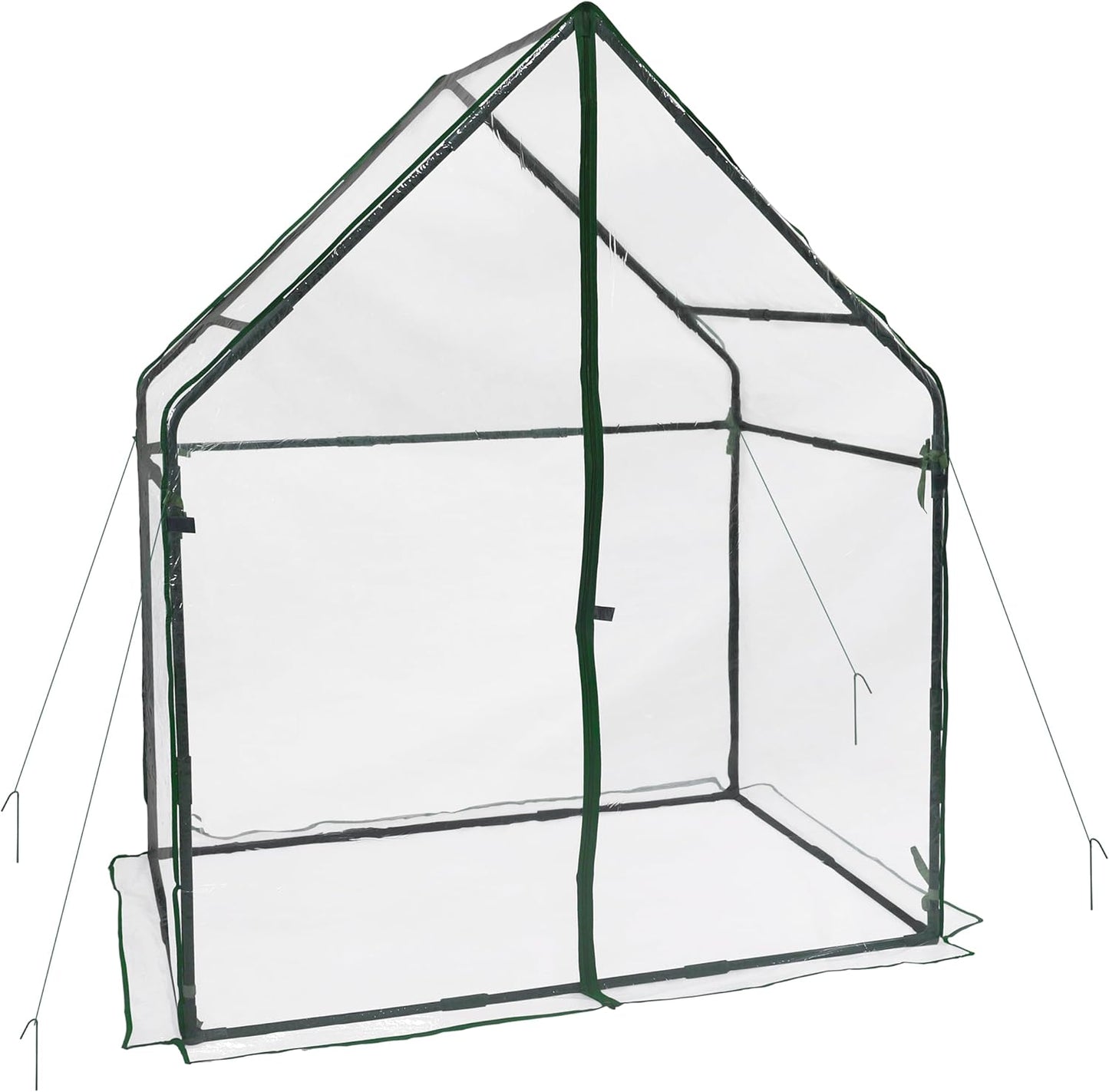 Gardzen Small Walk-in Greenhouse, Heavy Duty Portable Green House for Outside with Sturdy Frame & Clear Cover, Protects Plants from Cold, Rain, 36.2"(L) x53.3(W) x66.1(H)
