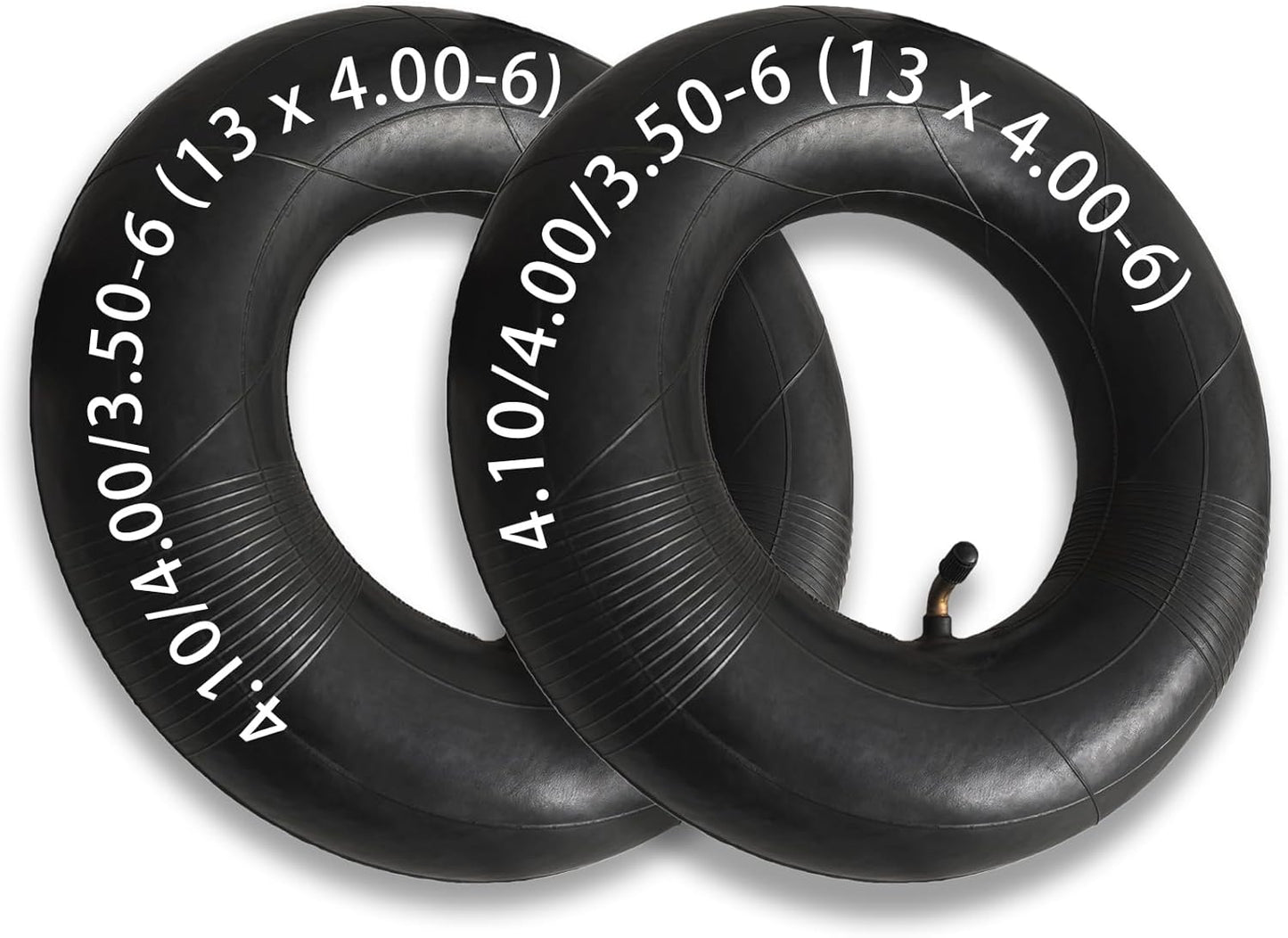 2 Pack 4.10/3.50-6 Replacement Inner Tube 13x4.00-6 Tubes Heavy Duty Replacement for 3.50/4.00-6, 4.10/3.50-6,13x4.00-6,13x5.00-6 Wheelbarrows Mowers Hand Trucks Snow Blowers