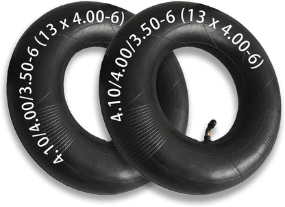 2 Pack 4.10/3.50-6 Replacement Inner Tube 13x4.00-6 Tubes Heavy Duty Replacement for 3.50/4.00-6, 4.10/3.50-6,13x4.00-6,13x5.00-6 Wheelbarrows Mowers Hand Trucks Snow Blowers