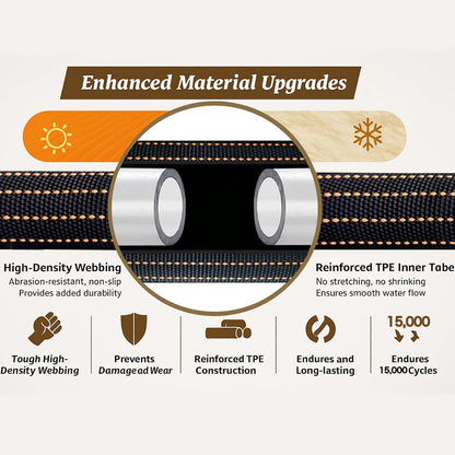 25FT Lightweight Flexible Garden Hose,Non-kink Hose,Solid Brass Fitting for Boats,RV Water Hose,Marine Washdown,Lawn,Garden,Leakproof TPE Hose(OrangeBlack,25FT)