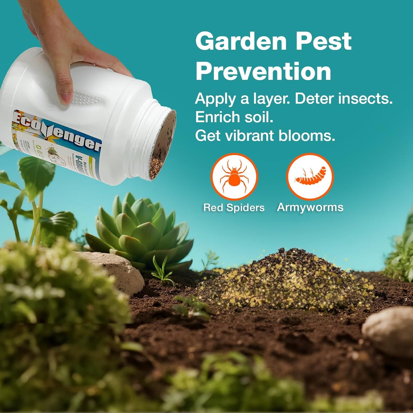 EcoVenger Multi-Purpose V-Granules 1.95LB Jug, Horticulture or Household Use for Indoor & Outdoor Protection Against Insects and Rodents, Improves Soil & Promotes Rooting, 100% Natural, Safe for Kids