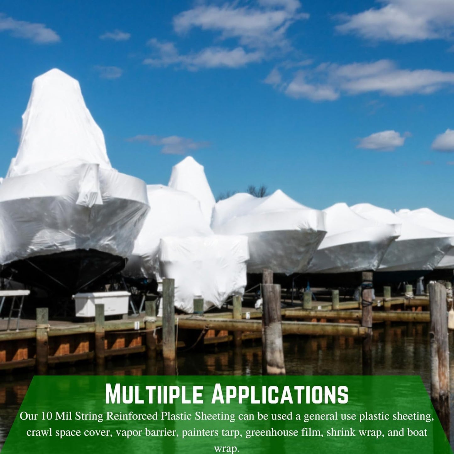 Farm Plastic Supply - Dura Skrim 10 Mil White String Reinforced Plastic Sheeting - White Plastic Sheeting, 10 Mil White Plastic Sheeting, String Reinforced Plastic Sheeting (40' x 100')