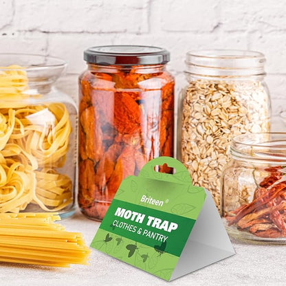 Pantry Moth Traps 10-Pack Safe and Effective for Food and Clothing- Glue Traps with Pheromones for Wool Closet Carpet Food and Cupboard K08