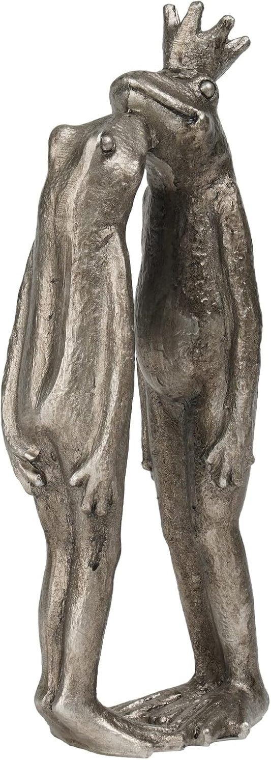Frog Decor Garden Statue Decor Outside - Couple Kiss Plog Statue Outside Frog Figurines for Yard