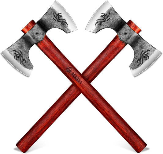 NEDFOSS Thor 16" Throwing Axe 2 Pack, Professional Throwing Axes and Tomahawks. Perfect for Axe Throwing Game for Backyard, Recreation, Competition, Gifts for Men Women（2pcs）