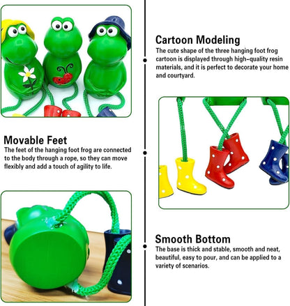Cute Frog Garden Decor for Outside, Funny Resin Garden Statues Yard Decoration Outdoor, Unique Frog/Rabbit/Monkeys Art Figurines for Patio Lawn House (Frogs a)