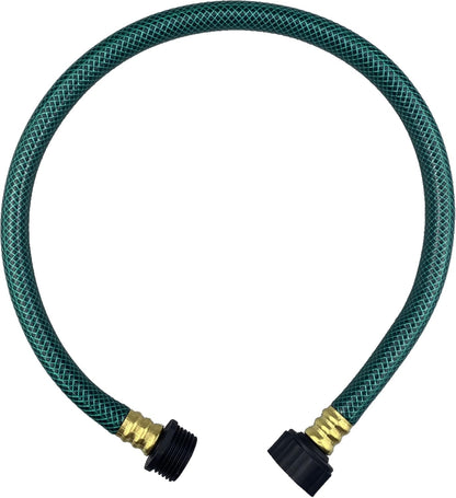 PVC Garden Hose 1/2 Inch, Flexible Water Hose with Male and Female Fittings, No Leaking, Heavy Duty, for Household, Outdoors, Lawns, Patio (2 FT, Green, Plastic Fittings)