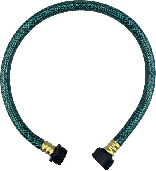 PVC Garden Hose 1/2 Inch, Flexible Water Hose with Male and Female Fittings, No Leaking, Heavy Duty, for Household, Outdoors, Lawns, Patio (2 FT, Green, Plastic Fittings)