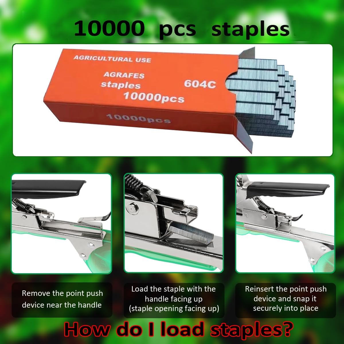 20Rolls of 100 Feet tie Tape and 1 Box of Staple (10000 PCS Staples) for Plant Tying Machine,Plant Tape for Climbing Plants, Grapes, Raspberries, Tomatoes and Vining Vegetables Flowers-Blue