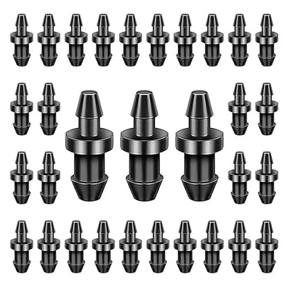 50PCS Drip Line Plugs Drip Irrigation 1/4" Barbed Tubing End Plugs, Tubing End Cap Irrigation Stopper Goof-Hole Plugs Drip for Sprinkler Systems 1/4 Drip Irrigation Fittings Plugs Connectors