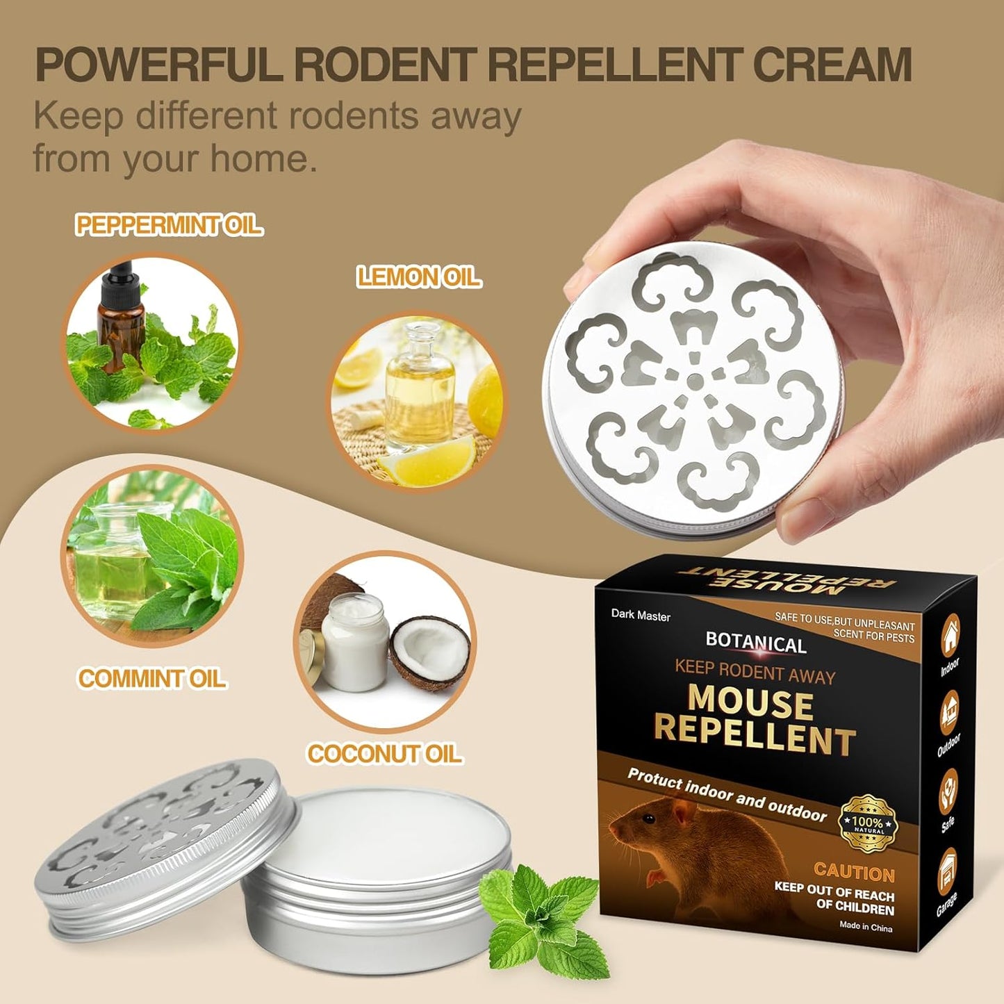 4 Pack Mouse Repellent,Rodent Repellent for Car Engines,Humane Mouse Traps for Car,House,Home,Indoor