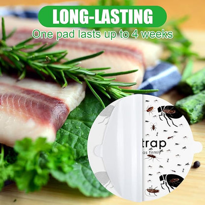 Flea Trap Refill Discs Sticky Fly Trap Refill Glue Board Refills Double Layer Adhesive Nontoxic Odorless Pest Control Replacement Sticky Glue Pads 7.1 Inch for Bugs Flies(60 Pcs)