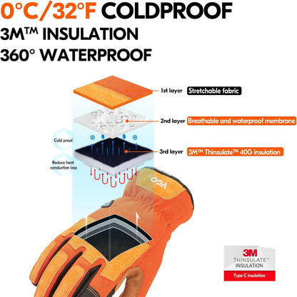 Vgo... 1-Pair Gardening Gloves Men, Safety Work Gloves, Puncture-proof, Thornproof, Touchscreen (SL7475)