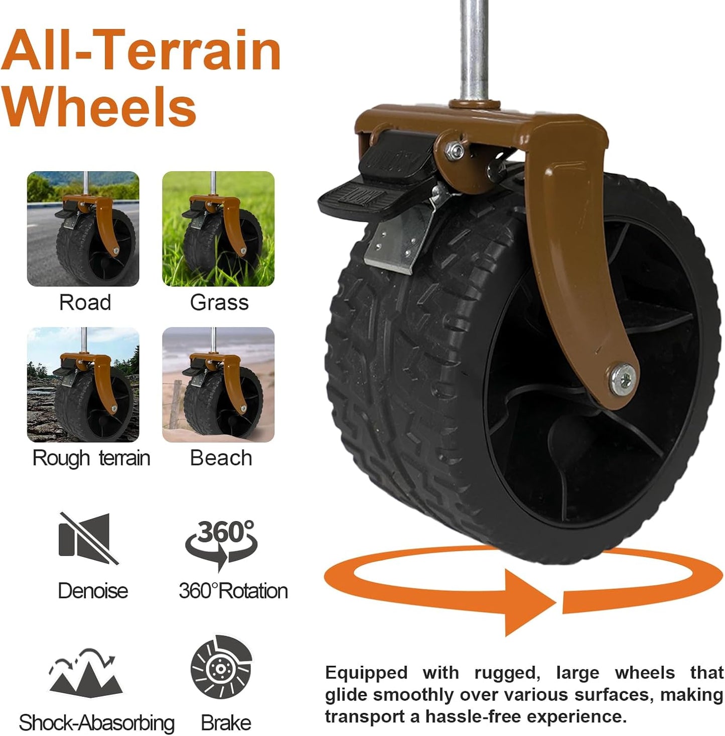 Collapsible Wagon - 330lbs Heavy Duty; Beach & Garden Cart with Big Wheels;White Wagons Carts for Grocery Sports Garden Shopping Camping