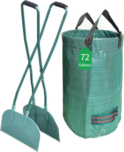 Leaf Grabber Leaf Rake Picker Upper Scoops with Long Handle Garden Rake for Yard Work Yard Tools for Lawn Cleaning