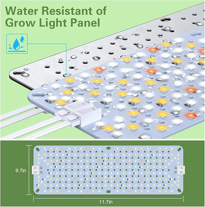 100W Ultra-Thin Panel Full Spectrum Grow Lights, 1536 LEDs Growing Light for Indoor Plants with Daisy Chain Function, Grow Lights for Seed Starting with 4/8/12H Auto On/Off Timer (8pcs)