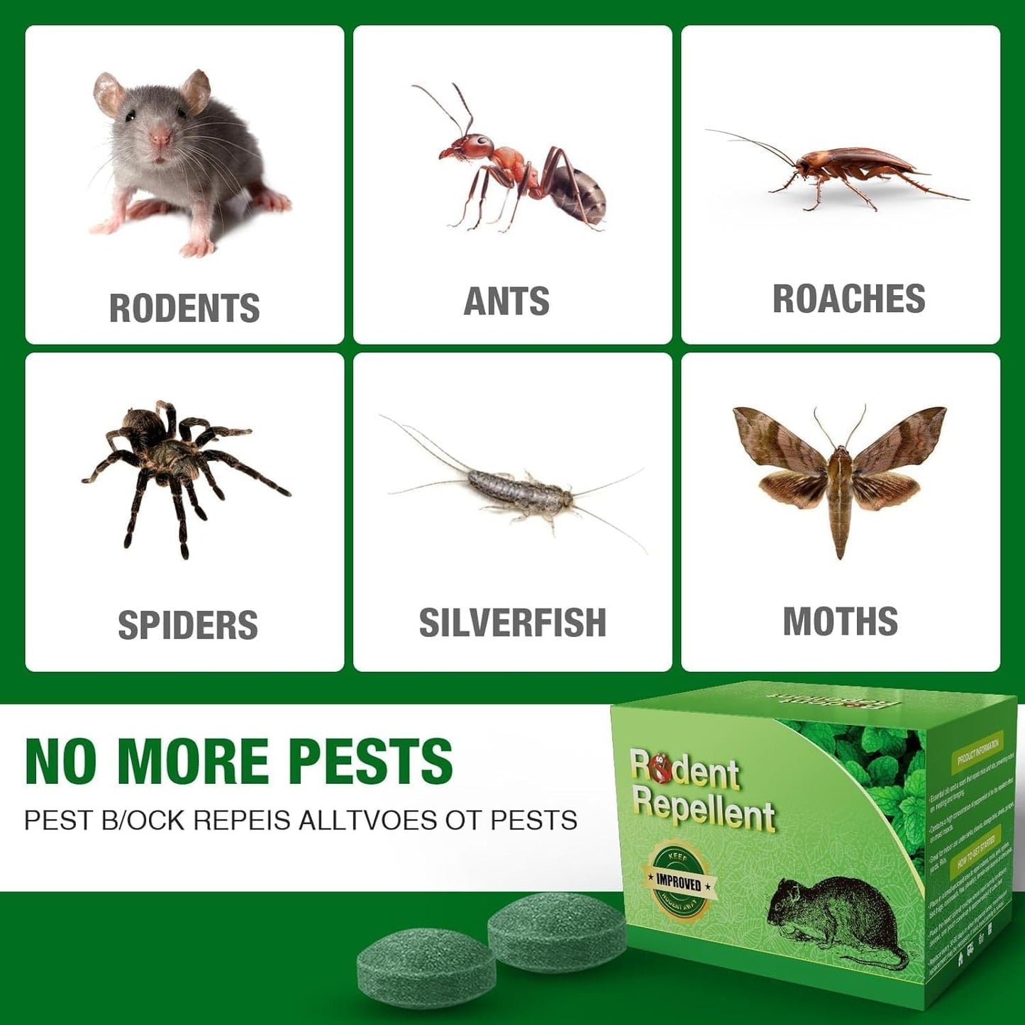 48P Rodent Mice Repellent, Peppermint Oil to Repel Mice and Rats, Rodent Mouse Repellent for Car, Natural Ingredients Rat Repellent Balls Deterrent Indoor, Family & Pet Safe